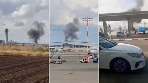 Исроилдаги халқаро аэропорт ҳудудига ракета келиб тушди (видео) 