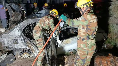 В Намангане результате ДТП автомобиль сгорел вместе с водителем