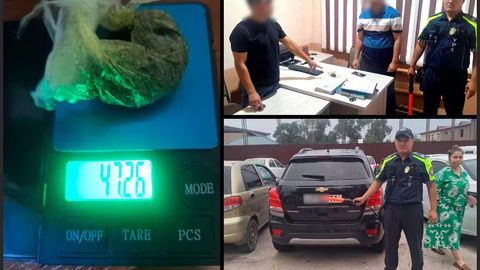 Toshkent viloyatida svetoforning taqiqlovchi ishorasiga amal qilmagan haydovchining mashinasidan giyohvand modda topildi