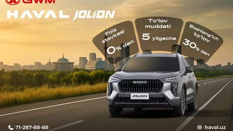 Zamonaviy Haval Jolion endi 0% muddatli to&lsquo;lov shartida&nbsp;