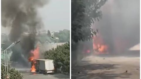 Andijonda yuk mashinasi yonib ketdi