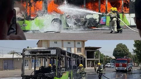 В Ташкенте сгорел пассажирский автобус
