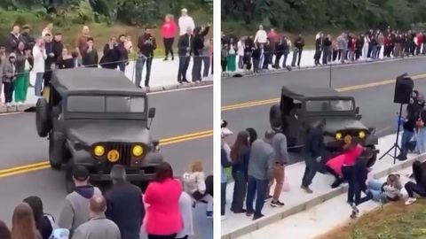 Braziliyadagi harbiy paradda jip odamlar ustiga haydaldi (video)