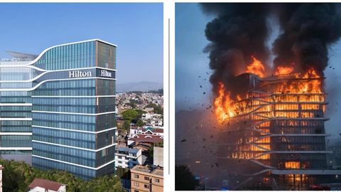 Nepalda namoyishchilar Hilton mehmonxonasini yoqib yubordi (video)