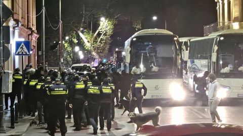 Грузия пойтахтида норозилик намойишлари бўлиб ўтмоқда (видео)