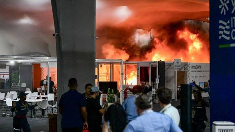 Бразилияда БМТнинг иқлим бўйича конференциясида ёнғин чиқди (видео)