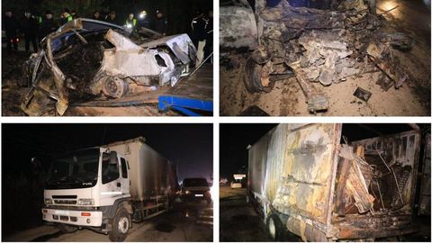 В Джизаке в результате столкновения Lacetti с грузовиком погибли 5 человек (видео)