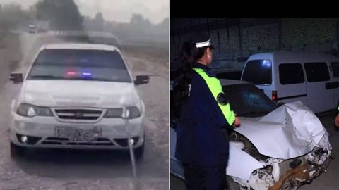 Наманганда “мигалка” ўрнатиб, хавфли манёврлар қилган Nexia-2 ҳайдовчиси автоҳалокатга учради