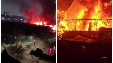 Тошкент шаҳрида жойлашган “Авиасозлар” бозорида йирик ёнғин содир бўлди