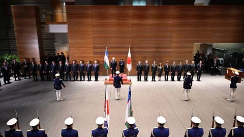 В Токио состоялась церемония официальной встречи Шавката Мирзиёева