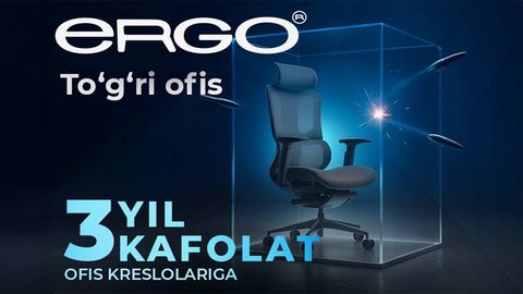 Офис креслоларига 3 йил кафолат — ERGO ўз сифатини тасдиқлайди
