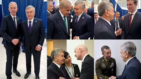 Фото: Президент Мирзиёев Тинчлик кенгашида кимлар билан мулоқотда бўлди?