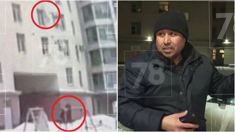 Rossiyada Oʻzbekiston fuqarosi 7-qavatdan tushib ketgan bolani qutqarib qoldi (video)