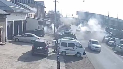 Qashqadaryoda Damas’ning gaz balloni portladi (video)