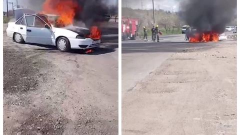 Бўстонлиқда Nexia-2 ёниб кетди (видео)