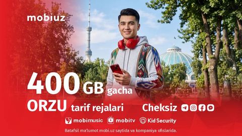 400 гигабайтгача интернет: Mobiuz бозор қоидаларини ўзгартирмоқда