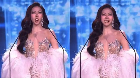 Таиланддаги гўзаллик танловида иштирокчининг протез тиши тушиб кетди (видео)