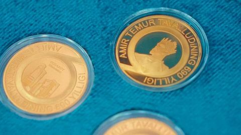 Амир Темур таваллудининг 690 йиллигига бағишланган эсдалик тангалар сотувга чиқарилди