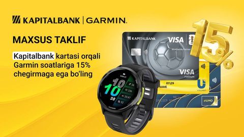 Kapitalbank ва Garmin технология ва спорт ихлосмандларига эксклюзив таклиф тақдим этмоқда