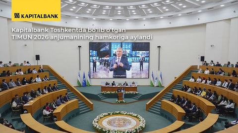 Kapitalbank Тошкентда бўлиб ўтган TIMUN 2026 анжуманининг ҳамкорига айланди