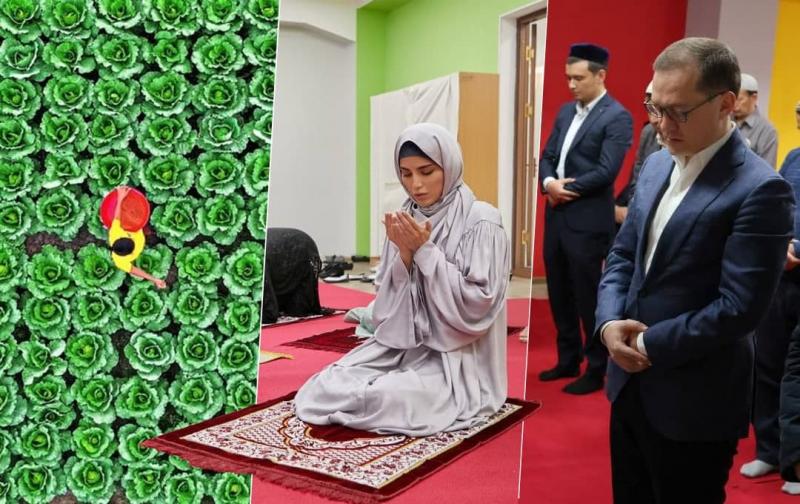 Namoz o‘qiyotgan Saida Mirziyoyeva va Komil Allamjonov, raqs tushayotgan politsiyachi, ozodlikka chiqqan sigirlar. 19-aprel suratlari