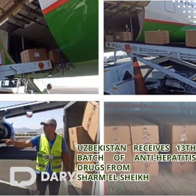 Uzbekistan receives 13th batch of anti-hepatitis drugs from Sharm-el-Sheikh 