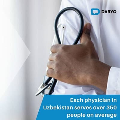 Each physician in Uzbekistan serves over 350 people on average