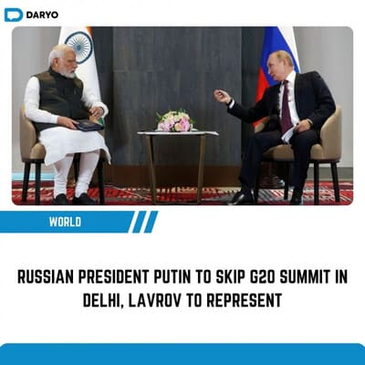Russian President Putin to skip G20 summit in Delhi, Lavrov to represent