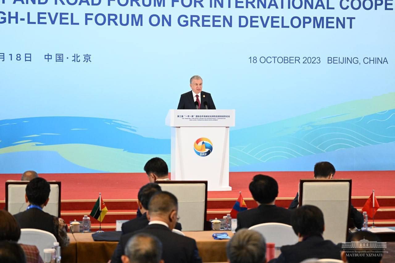 Uzbekistan president advocates 'Green Silk Road' at global 'One Place, One Road' forum 