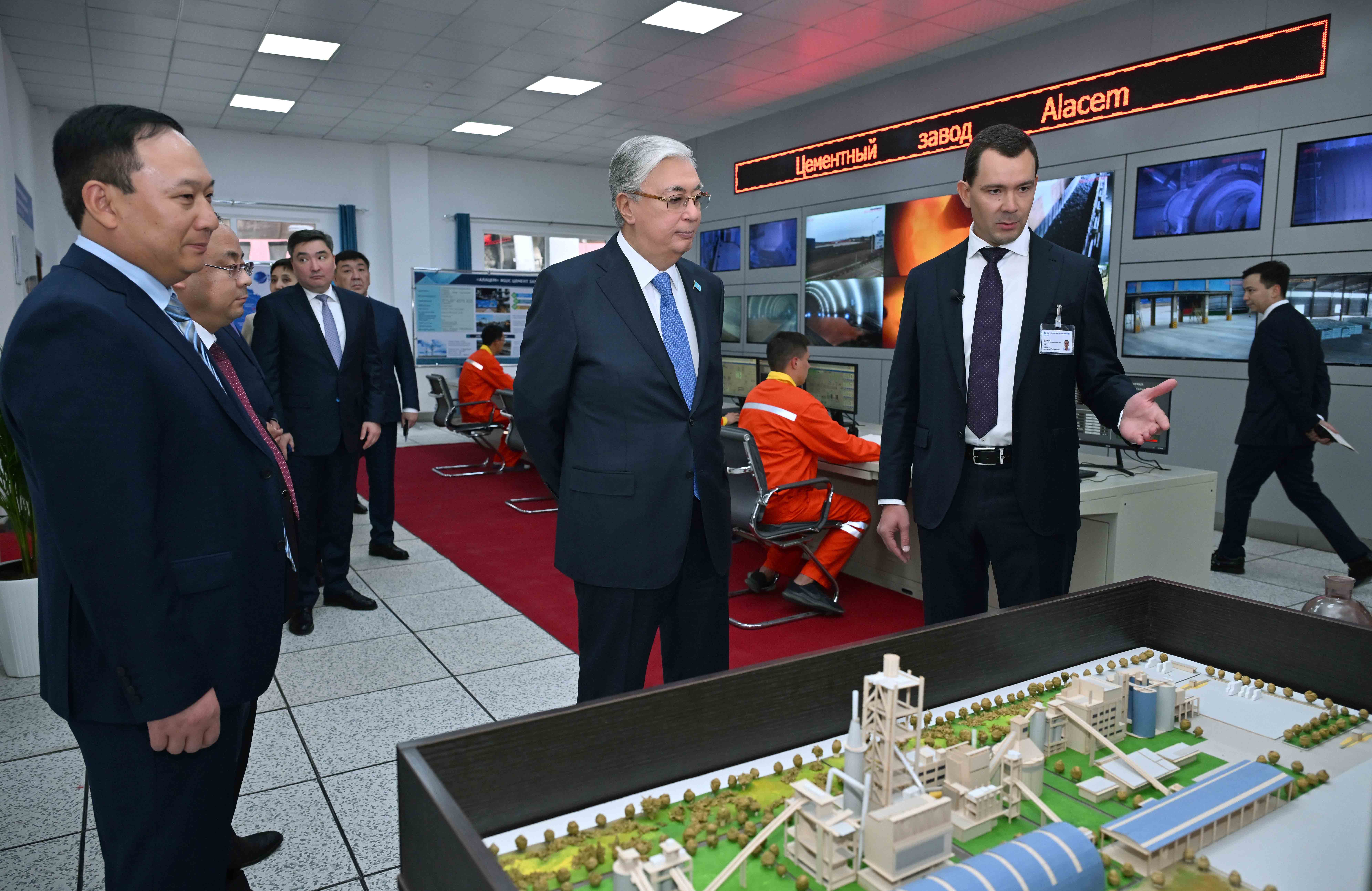 President Tokayev visits $99mn ALACEM cement plant, praises industrialization milestone 