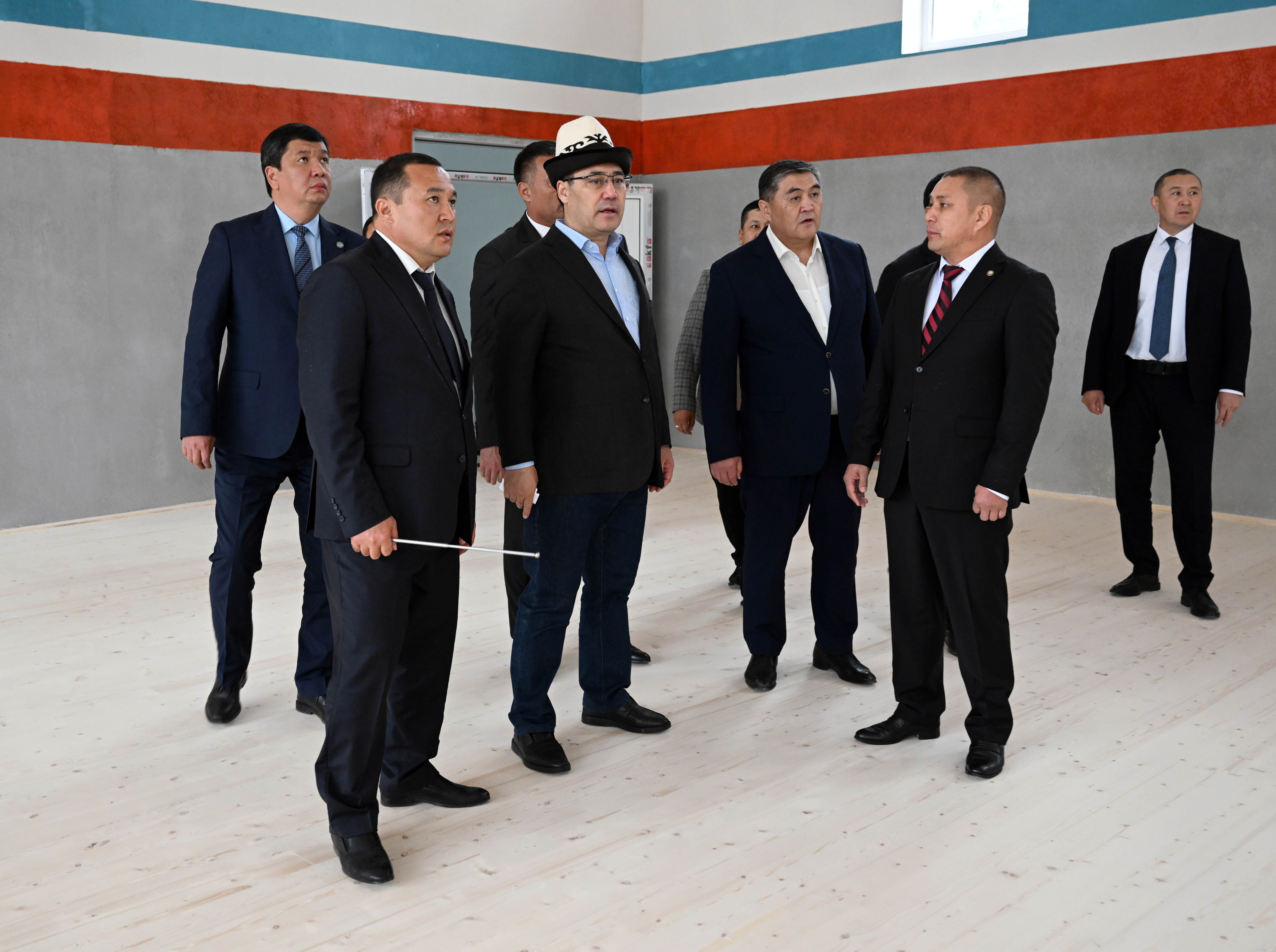 President Sadyr Japarov surveys progress on 400-student sports school and 100-bed hospital in Jalal-Abad region 