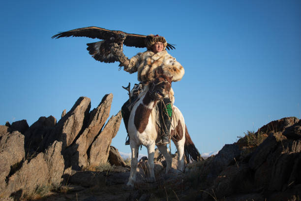 Kazakh horseman and his hunting eagle