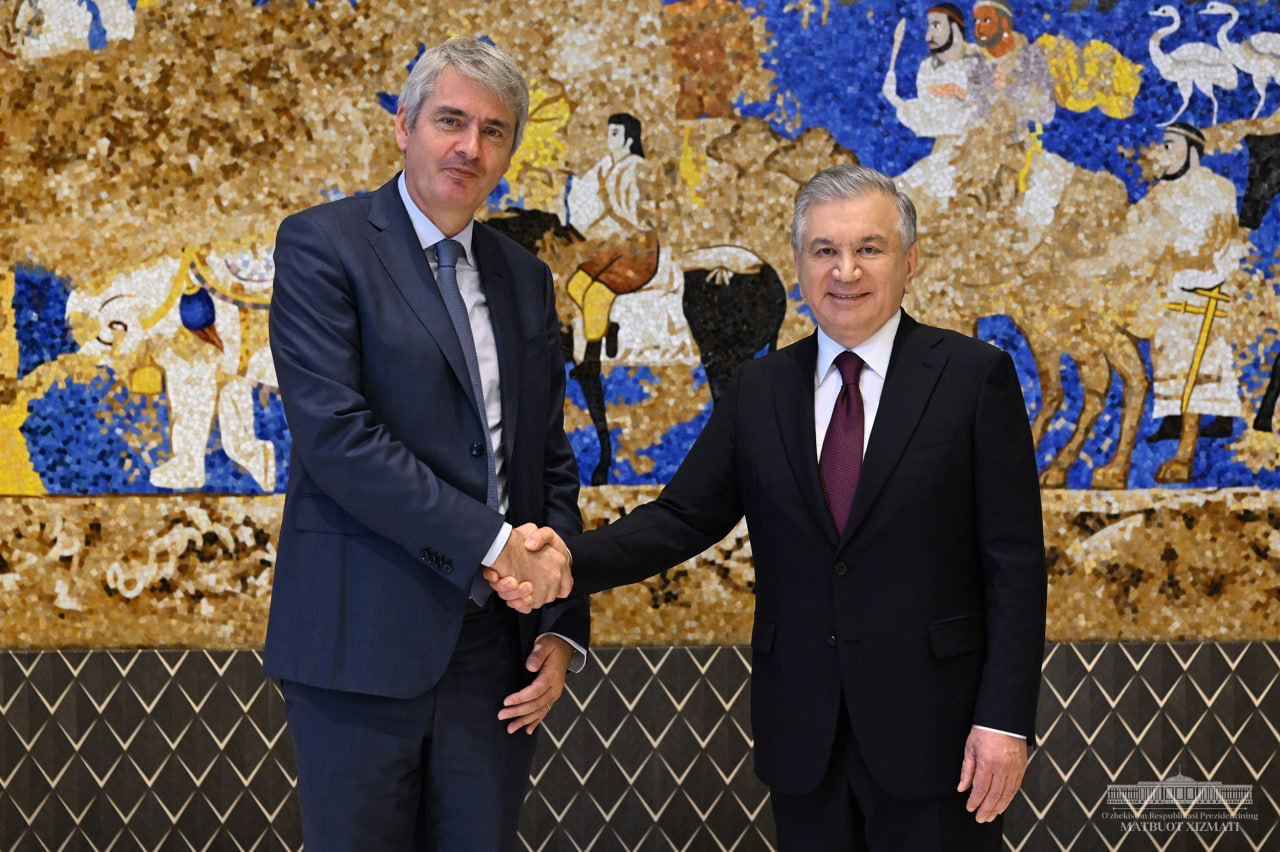 President Mirziyoyev with Emmanuel Bene, the Chairman of Lactalis