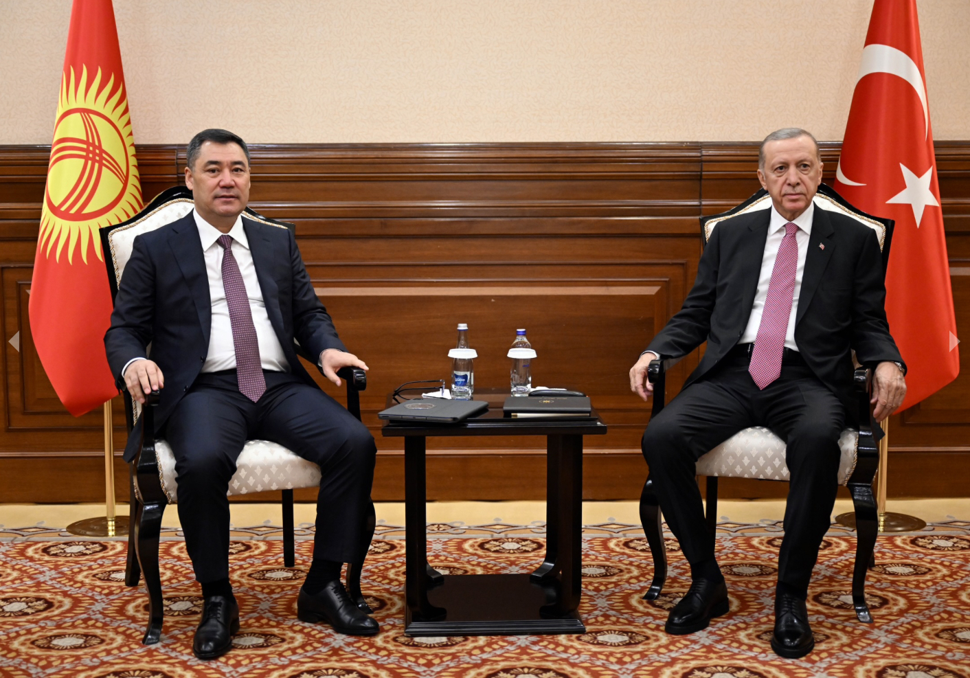 President Sadyr Japarov receives Turkish President Recep Tayyip Erdogan in Astana 