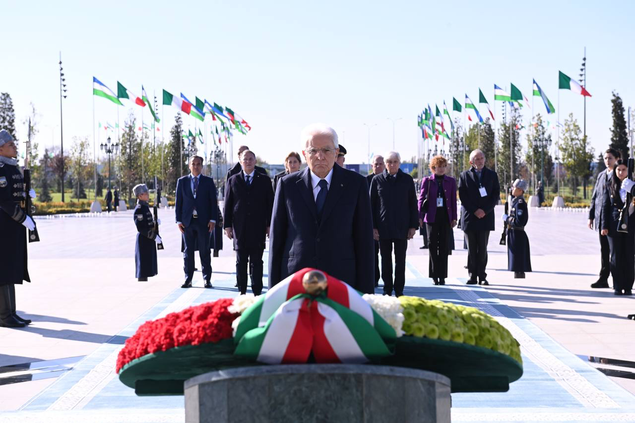 Italian President Sergio Mattarella and daughter Laura visit "New Uzbekistan" park 