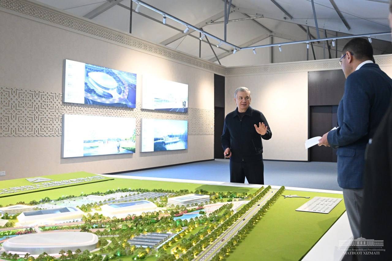  President Mirziyoyev visits Olympic town: 100 hectares, 5 restored complexes, 20,000 jobs for 2025 games