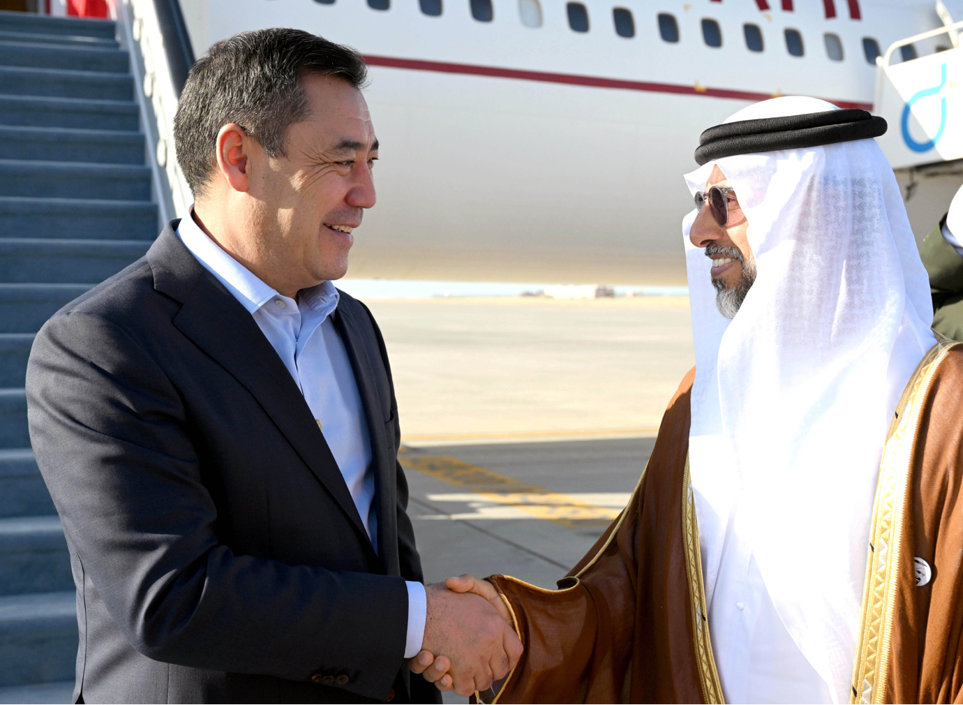 President Sadyr Japarov arrives in Dubai for climate conference and bilateral talks 