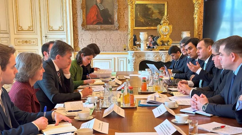 Uzbekistan Delegation in Discussion with French Counterparts.