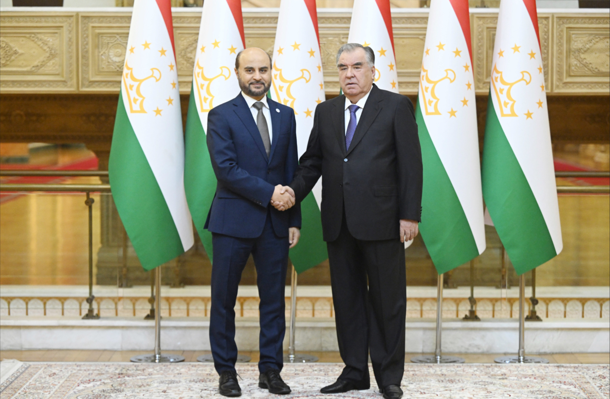 President Emomali Rahmon of the Republic of Tajikistan with Dr. Abdulhamid Alkhalifa, the General Director of the OPEC Fund for International Development