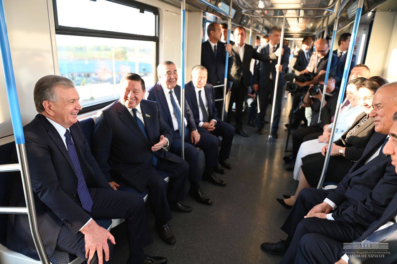 President Mirziyoyev rides Tashkent metro to inaugurate its completion