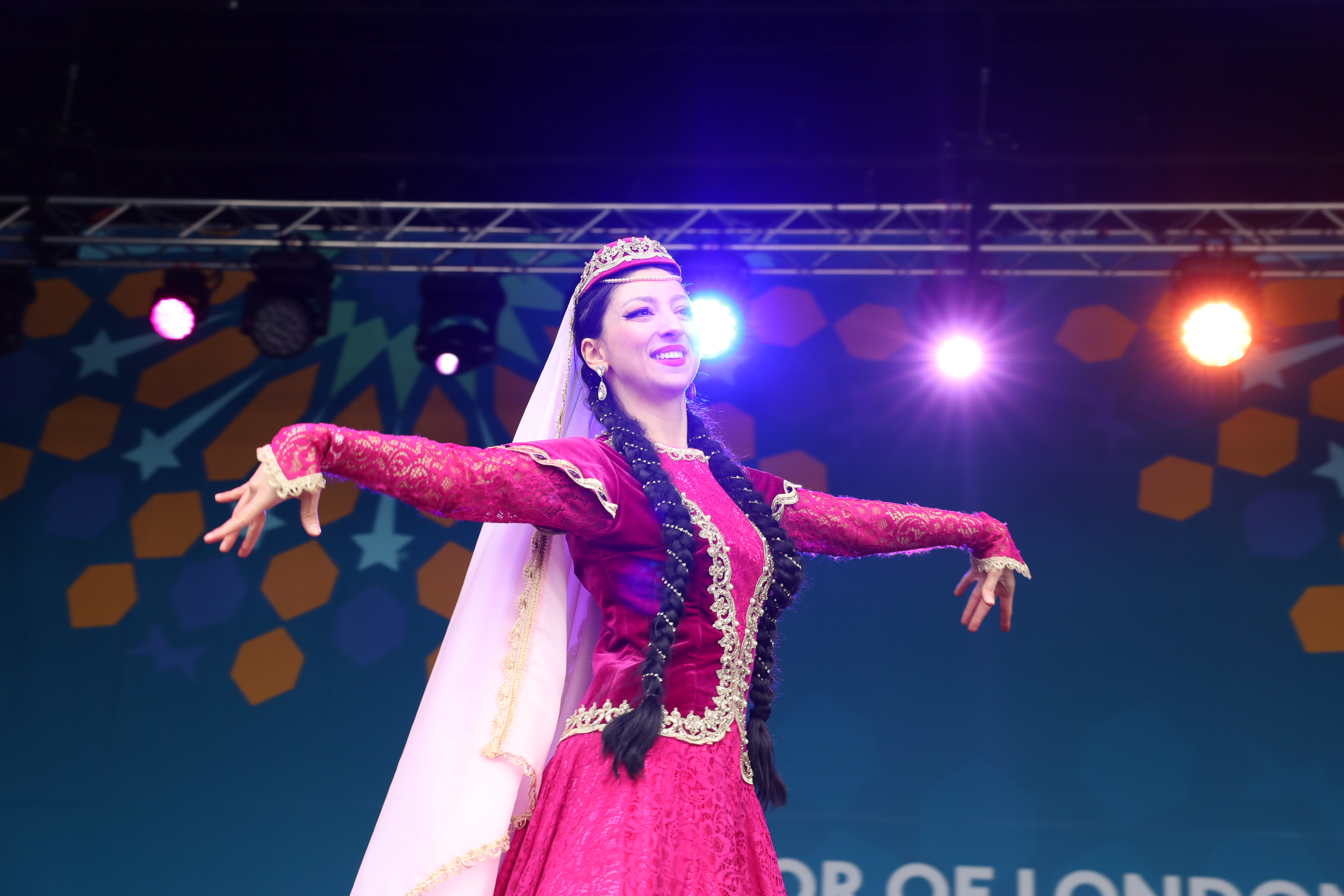 Uzbek traditional dancing at Eid in the Square in London
