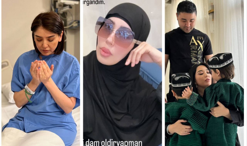 Instagram: Turkiyada operatsiya qilingan Ra’no Shodiyeva, Shohruxxon va Asal Shodiyeva hayotidagi “stressli” kun, Kaniza umra safarida