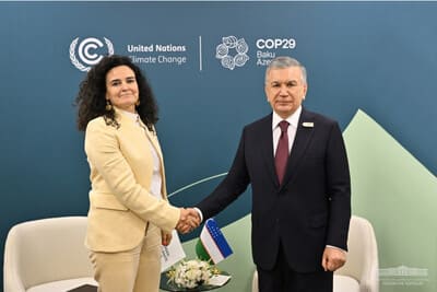 Uzbekistan’s president and Green Climate Fund director discuss enhanced climate cooperation at COP29 