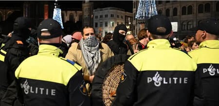 Amsterdamda Isroilga qarshi namoyishlar davom etmoqda: yana 300 ga yaqin Falastin tarafdorlari hibsga olindi