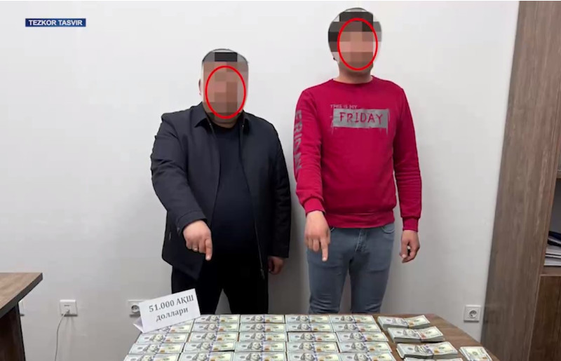 Qo‘qonda suv ta’minoti ikki inspektori 51 ming dollar pora olayotganda ushlandi (video)