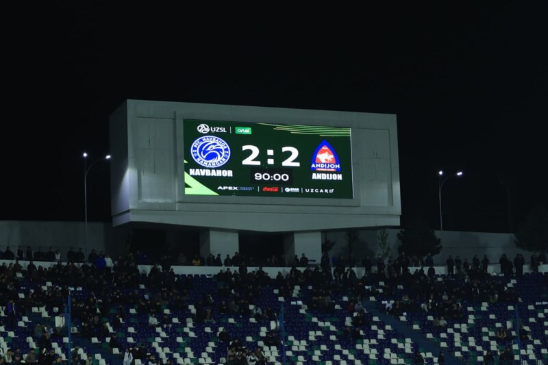 Murosasiz kechgan “derbi”, maydondan chetlatishlar va avtogollar: “Navbahor” va “Andijon” o‘yinidan fotogalereya