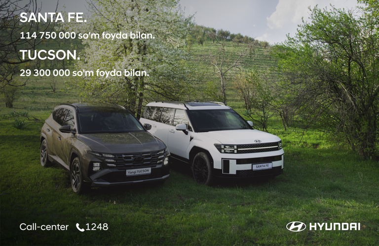 Hyundai O‘zbekiston Santa Fe va Hyundai Tucson krossoverlarining cheklangan soni uchun maxsus qulay taklifni yo‘lga qo‘ydi