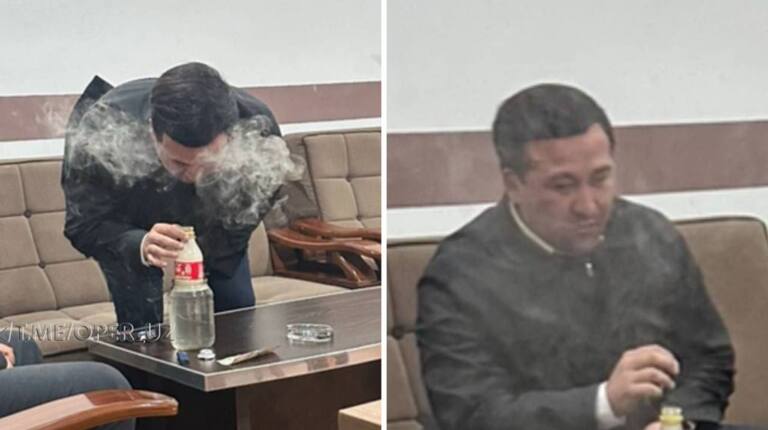 Bandlik vazirligining Andijon shahar bo‘limi mas’uli ishxonasida psixotrop modda iste’mol qilgani aytilmoqda (foto)