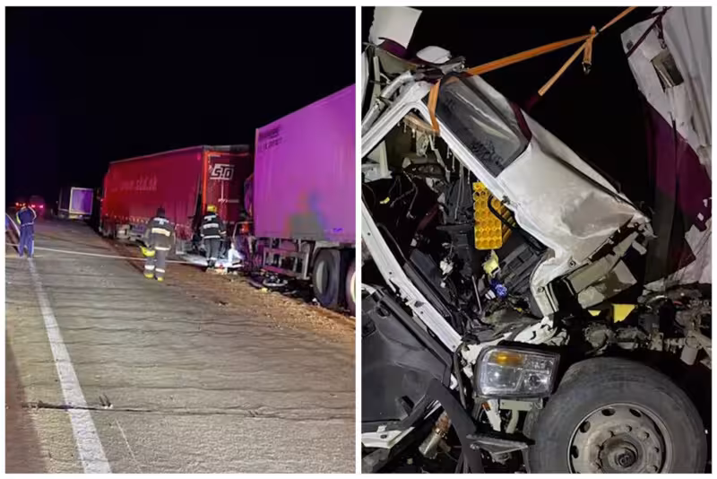 Qoraqalpog‘istonda Isuzu yuk mashinasi DAF yuk avtomobili orqasiga kelib urildi