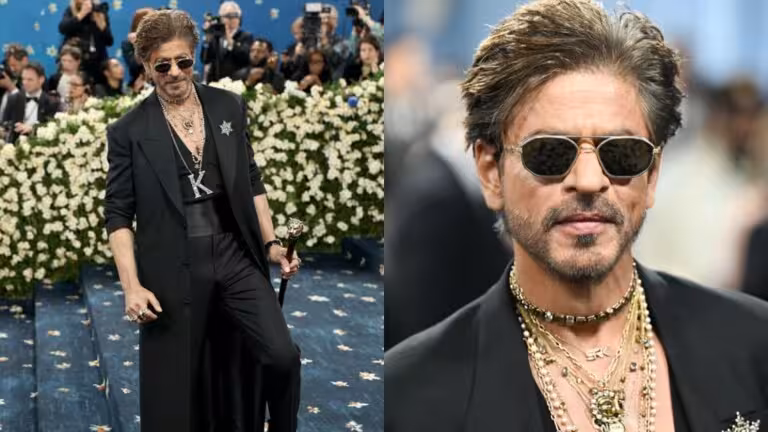 Bollivud qiroli Shohrux Xon Met Gala baliga 18 qirotli oltindan yasalgan hassa bilan tashrif buyurdi
